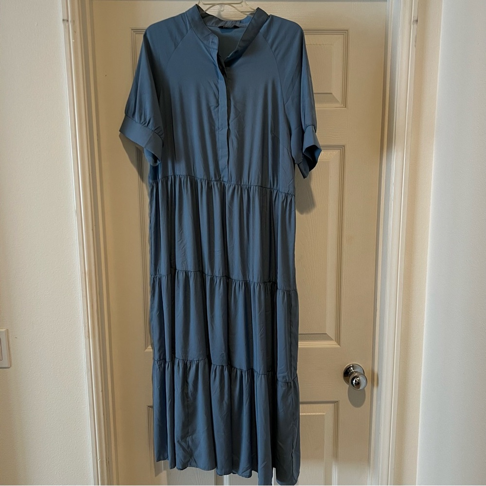 Blue Midi Dress by Fashion
